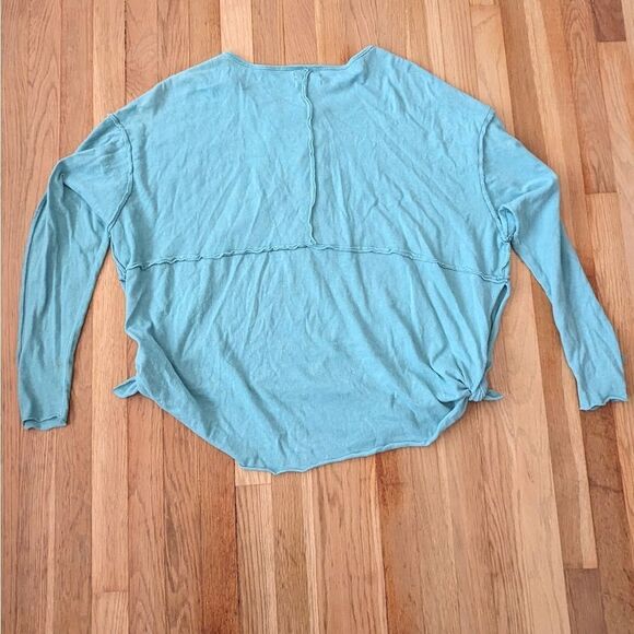 Urban Outfitters UO Freddie Henley Long sleeve blue teal top - Picture 3 of 5